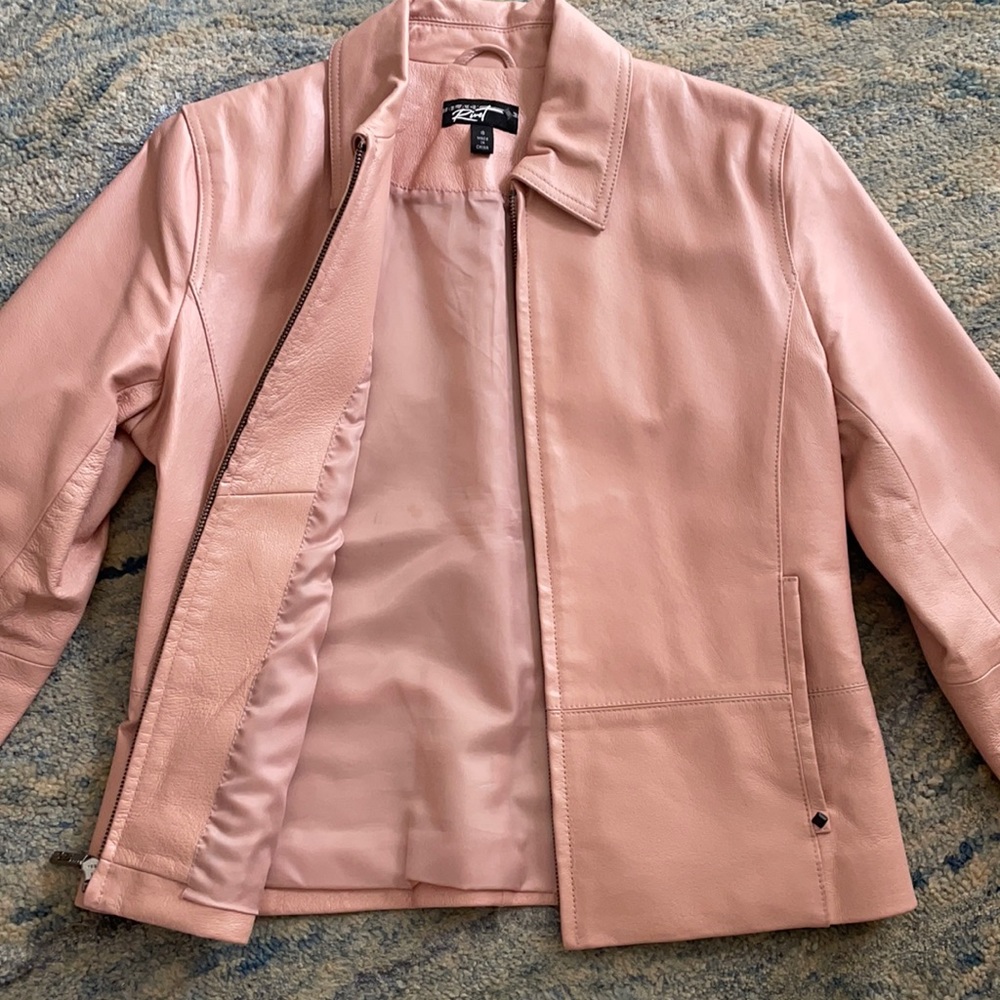 Vintage Black Rivet Sm Pink Blush leather jacket